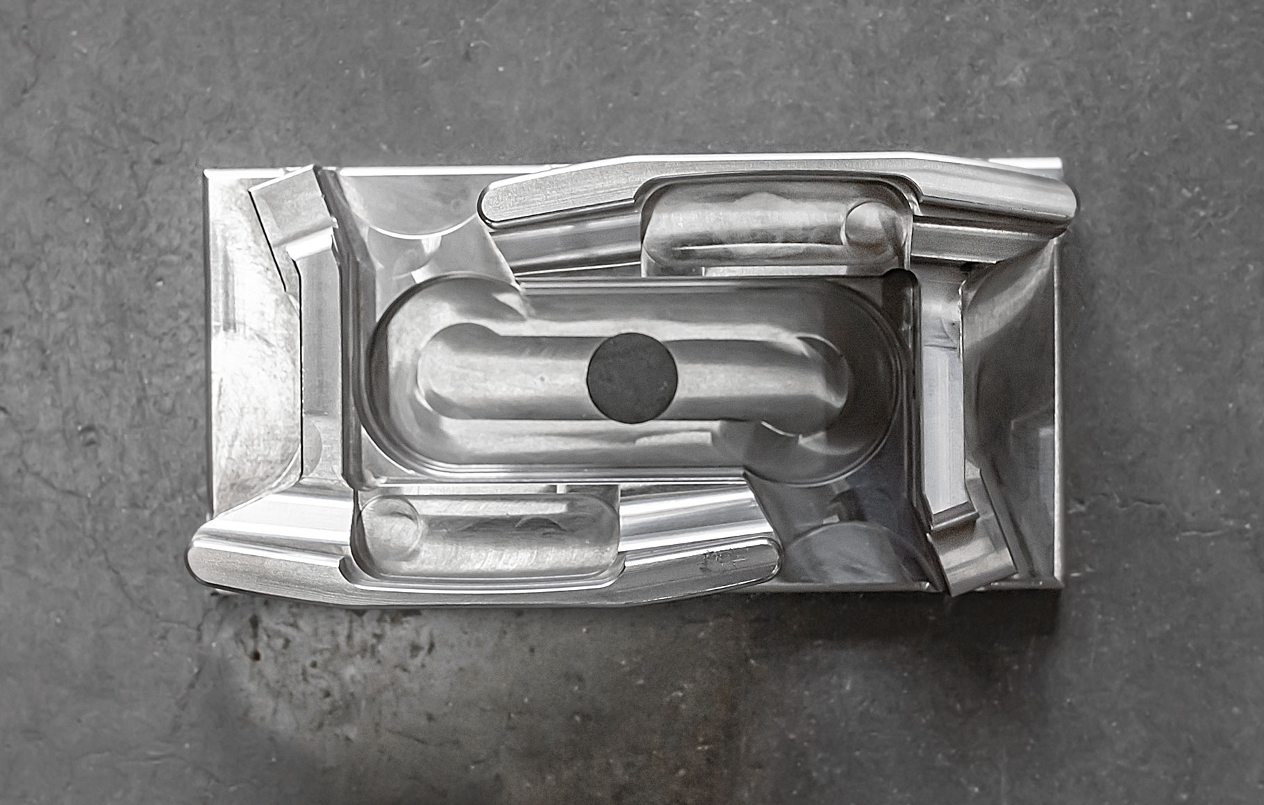 milled from a solid block of aluminum